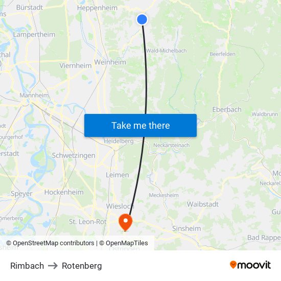 Rimbach to Rotenberg map