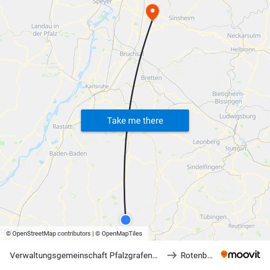 Verwaltungsgemeinschaft Pfalzgrafenweiler to Rotenberg map