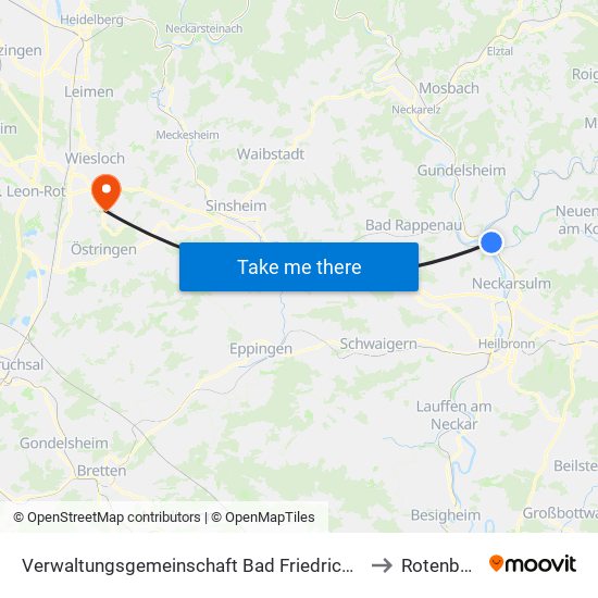 Verwaltungsgemeinschaft Bad Friedrichshall to Rotenberg map