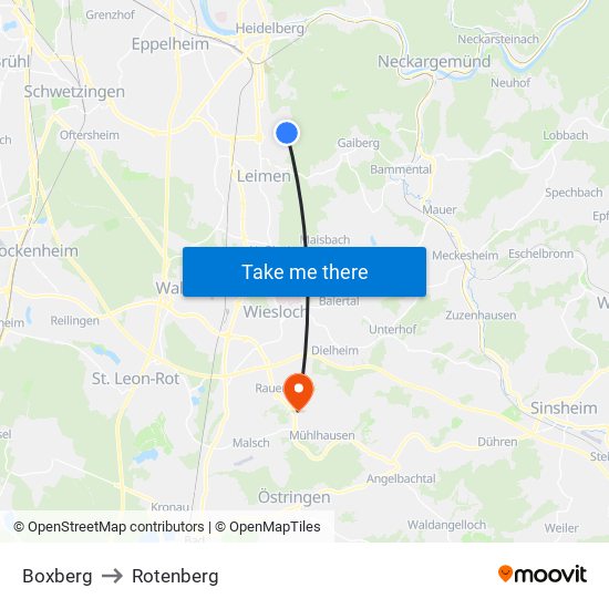Boxberg to Rotenberg map