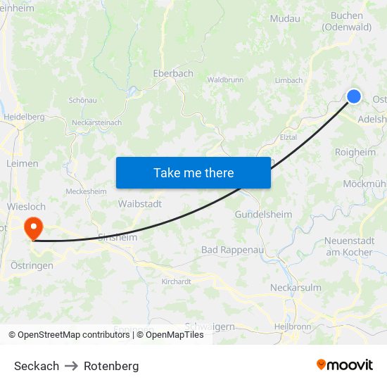 Seckach to Rotenberg map