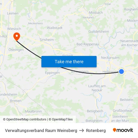Verwaltungsverband Raum Weinsberg to Rotenberg map