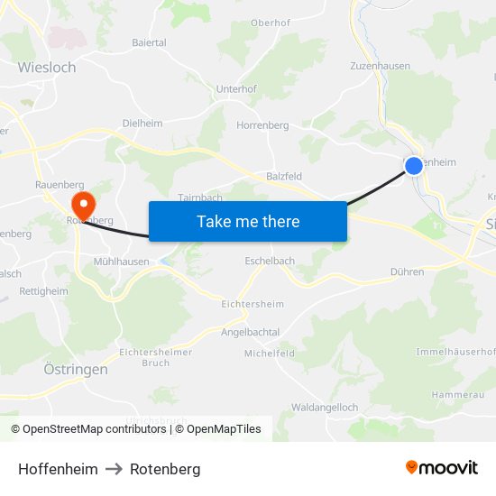 Hoffenheim to Rotenberg map