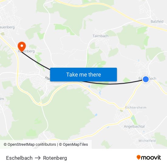 Eschelbach to Rotenberg map