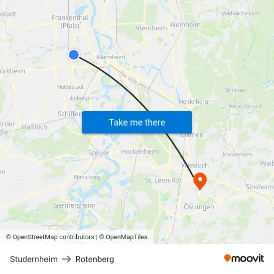 Studernheim to Rotenberg map