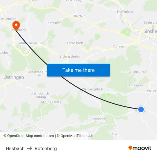 Hilsbach to Rotenberg map