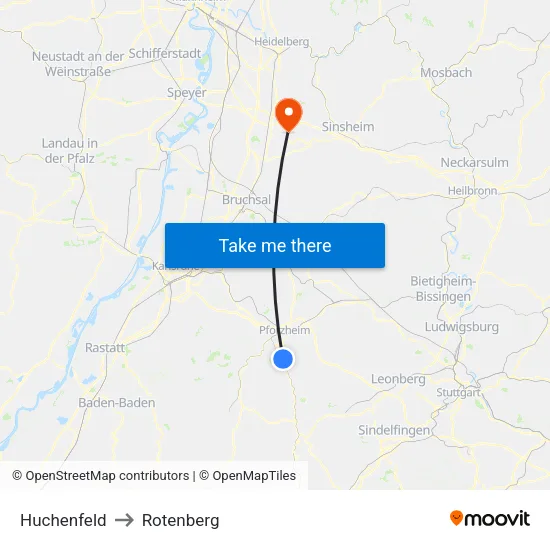 Huchenfeld to Rotenberg map