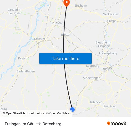 Eutingen Im Gäu to Rotenberg map