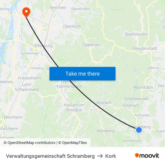 Verwaltungsgemeinschaft Schramberg to Kork map