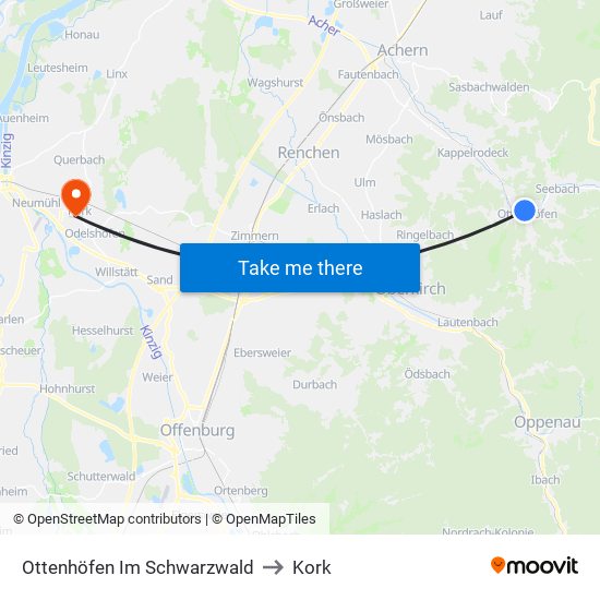 Ottenhöfen Im Schwarzwald to Kork map