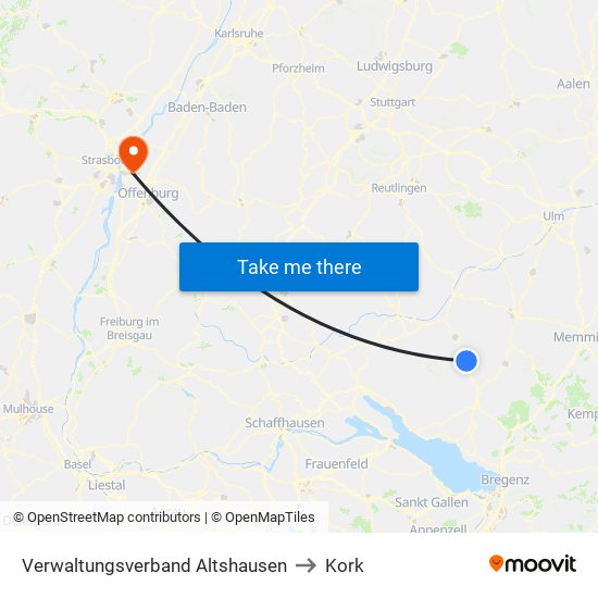 Verwaltungsverband Altshausen to Kork map