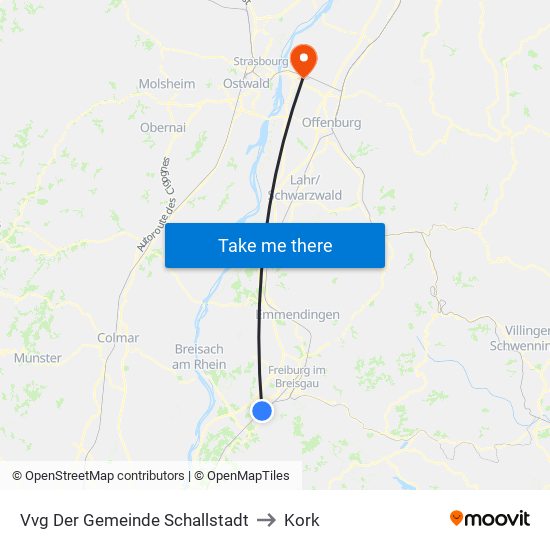 Vvg Der Gemeinde Schallstadt to Kork map