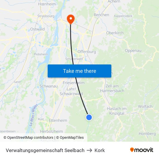 Verwaltungsgemeinschaft Seelbach to Kork map