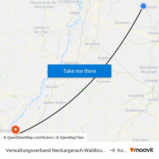 Verwaltungsverband Neckargerach-Waldbrunn to Kork map