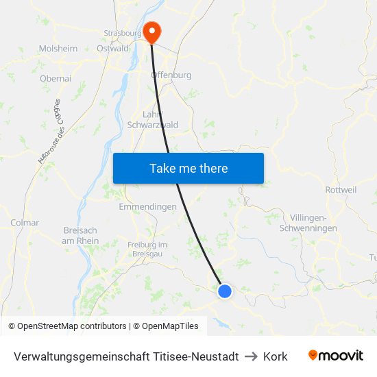 Verwaltungsgemeinschaft Titisee-Neustadt to Kork map