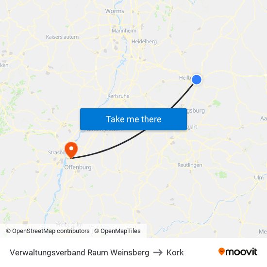 Verwaltungsverband Raum Weinsberg to Kork map