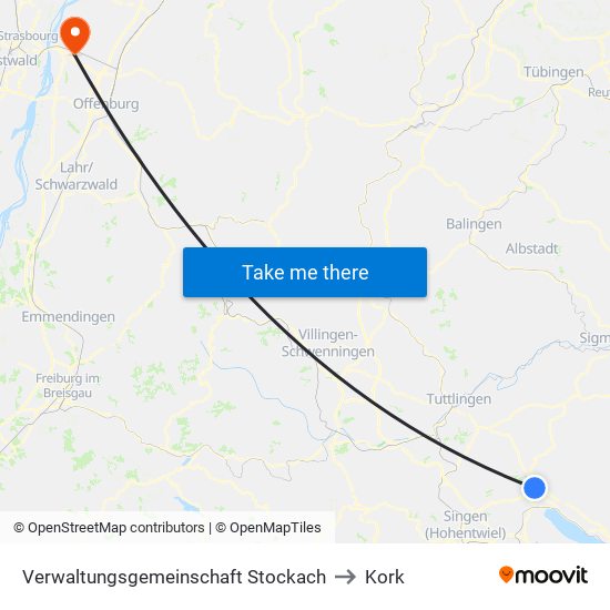 Verwaltungsgemeinschaft Stockach to Kork map