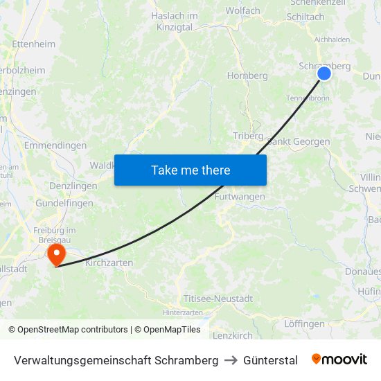 Verwaltungsgemeinschaft Schramberg to Günterstal map