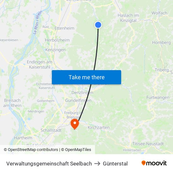 Verwaltungsgemeinschaft Seelbach to Günterstal map