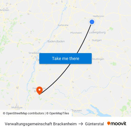 Verwaltungsgemeinschaft Brackenheim to Günterstal map