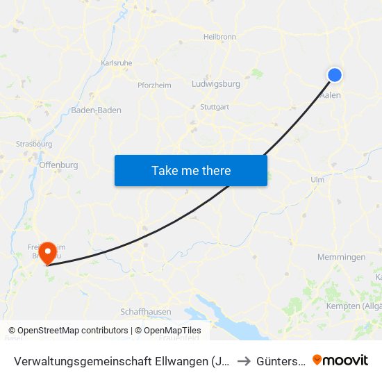 Verwaltungsgemeinschaft Ellwangen (Jagst) to Günterstal map