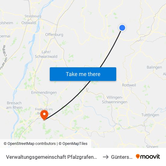 Verwaltungsgemeinschaft Pfalzgrafenweiler to Günterstal map