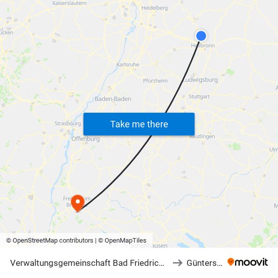 Verwaltungsgemeinschaft Bad Friedrichshall to Günterstal map