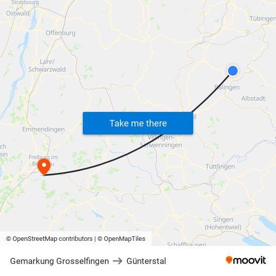 Gemarkung Grosselfingen to Günterstal map