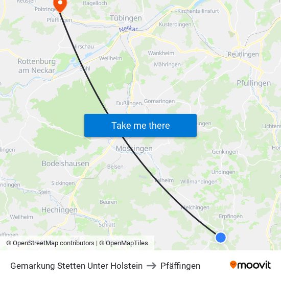 Gemarkung Stetten Unter Holstein to Pfäffingen map