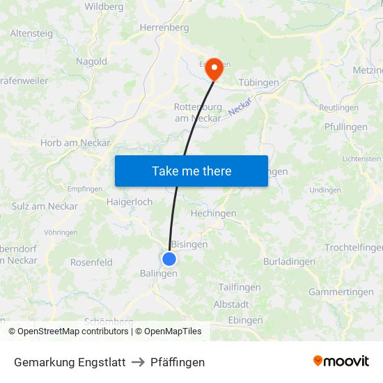 Gemarkung Engstlatt to Pfäffingen map