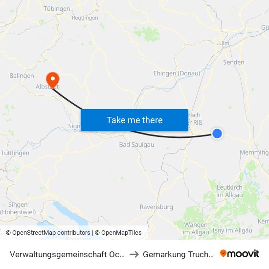 Verwaltungsgemeinschaft Ochsenhausen to Gemarkung Truchtelfingen map