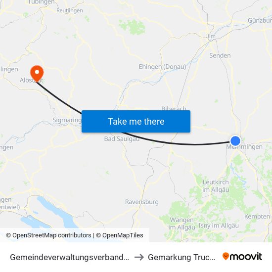 Gemeindeverwaltungsverband Rot-Tannheim to Gemarkung Truchtelfingen map