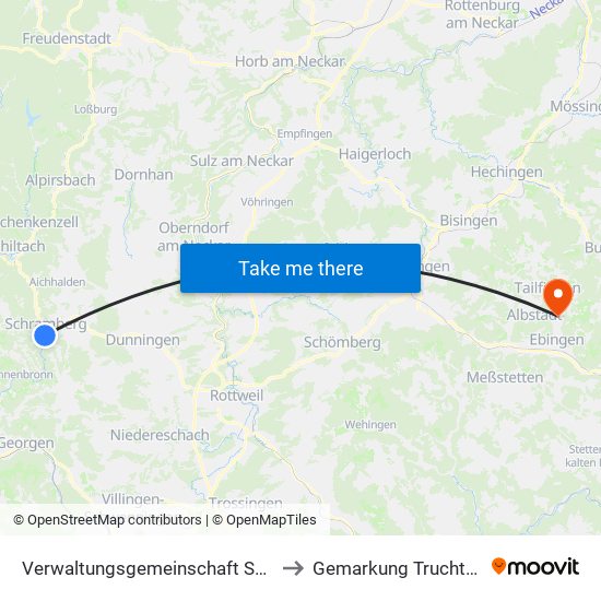Verwaltungsgemeinschaft Schramberg to Gemarkung Truchtelfingen map