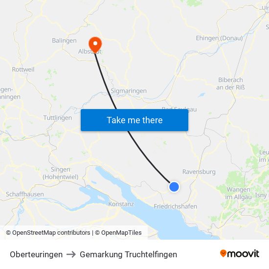 Oberteuringen to Gemarkung Truchtelfingen map