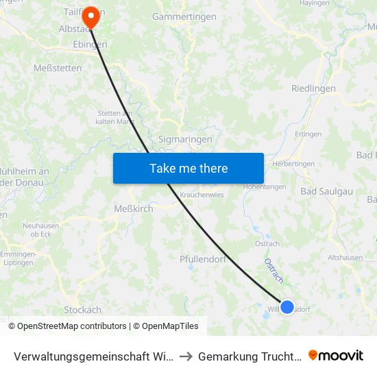 Verwaltungsgemeinschaft Wilhelmsdorf to Gemarkung Truchtelfingen map