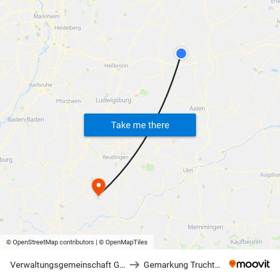 Verwaltungsgemeinschaft Gerabronn to Gemarkung Truchtelfingen map