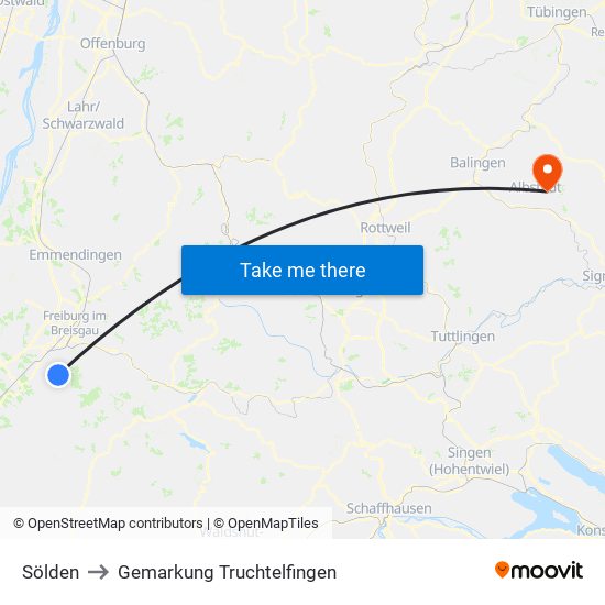 Sölden to Gemarkung Truchtelfingen map