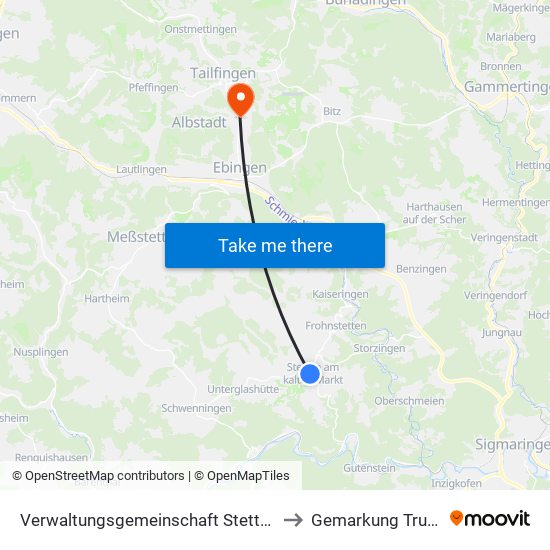 Verwaltungsgemeinschaft Stetten am Kalten Markt to Gemarkung Truchtelfingen map