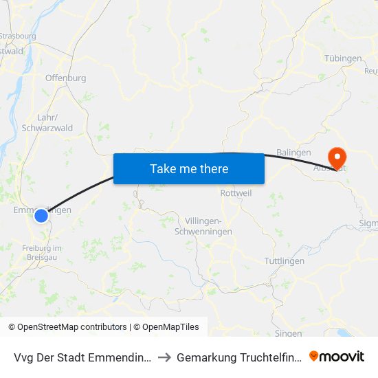 Vvg Der Stadt Emmendingen to Gemarkung Truchtelfingen map