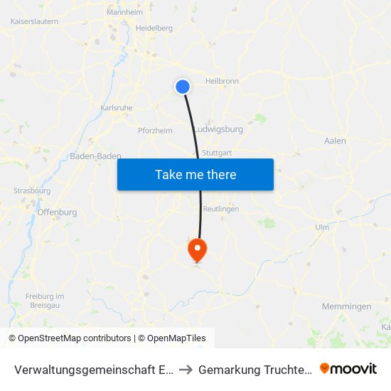 Verwaltungsgemeinschaft Eppingen to Gemarkung Truchtelfingen map