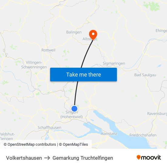 Volkertshausen to Gemarkung Truchtelfingen map