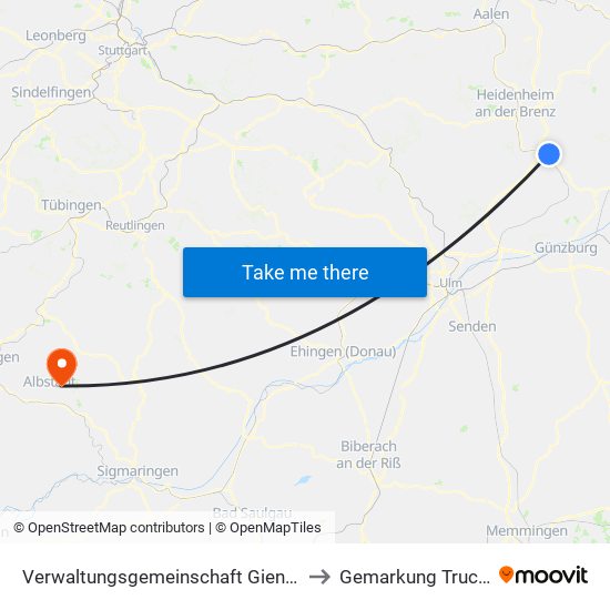 Verwaltungsgemeinschaft Giengen An Der Brenz to Gemarkung Truchtelfingen map