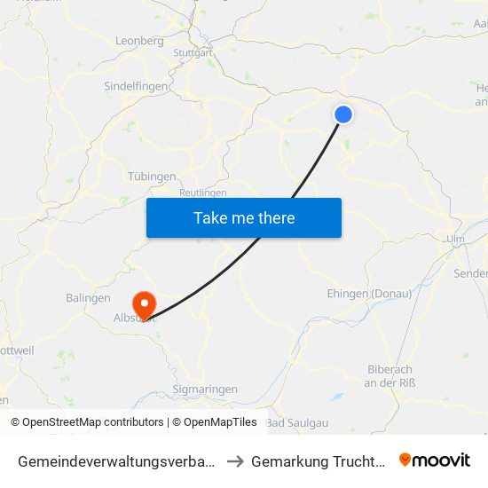 Gemeindeverwaltungsverband Voralb to Gemarkung Truchtelfingen map