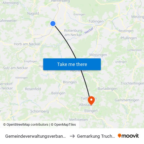 Gemeindeverwaltungsverband Oberes Gäu to Gemarkung Truchtelfingen map