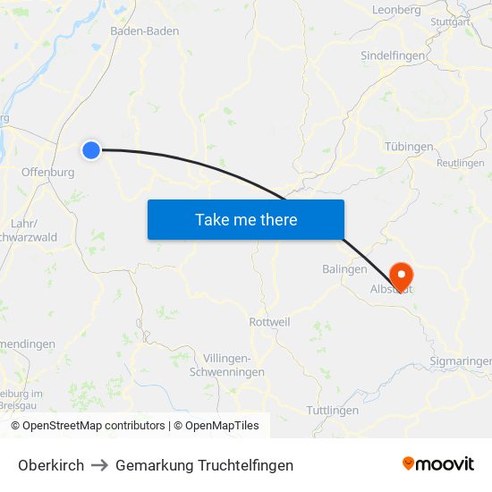 Oberkirch to Gemarkung Truchtelfingen map