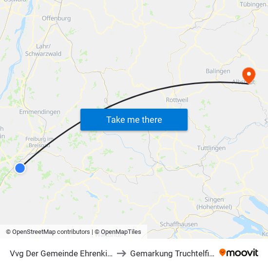 Vvg Der Gemeinde Ehrenkirchen to Gemarkung Truchtelfingen map