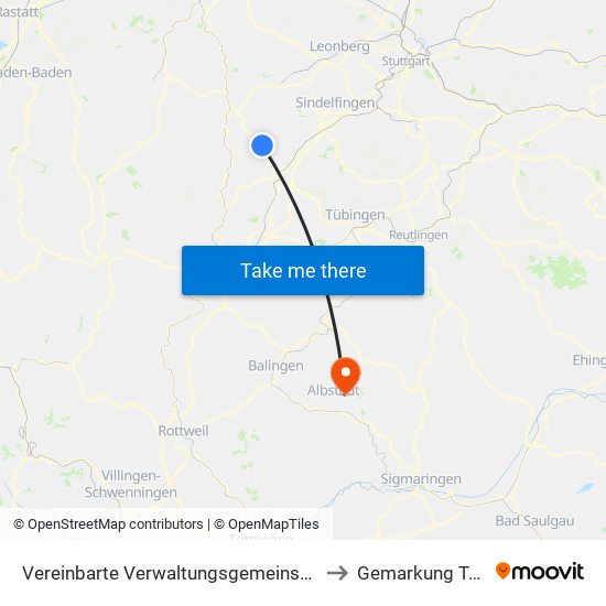 Vereinbarte Verwaltungsgemeinschaft Der Stadt Herrenberg to Gemarkung Truchtelfingen map