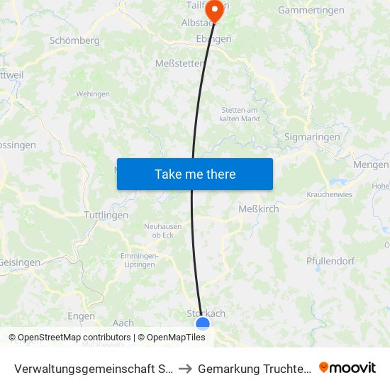 Verwaltungsgemeinschaft Stockach to Gemarkung Truchtelfingen map