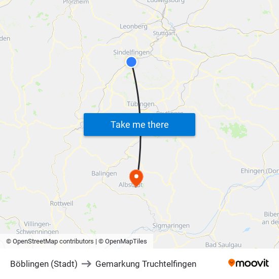 Böblingen (Stadt) to Gemarkung Truchtelfingen map