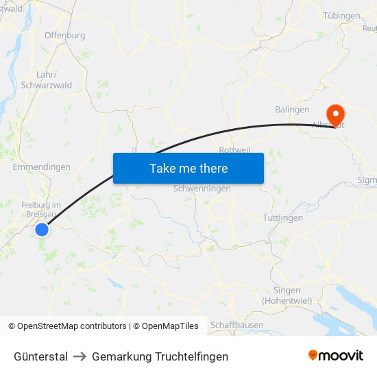 Günterstal to Gemarkung Truchtelfingen map